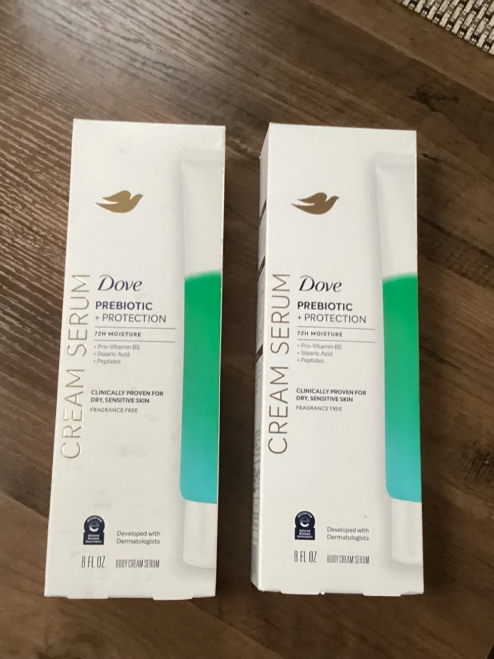 Dove Prebiotic + Protection body cream serum bundle 8 fl oz each New